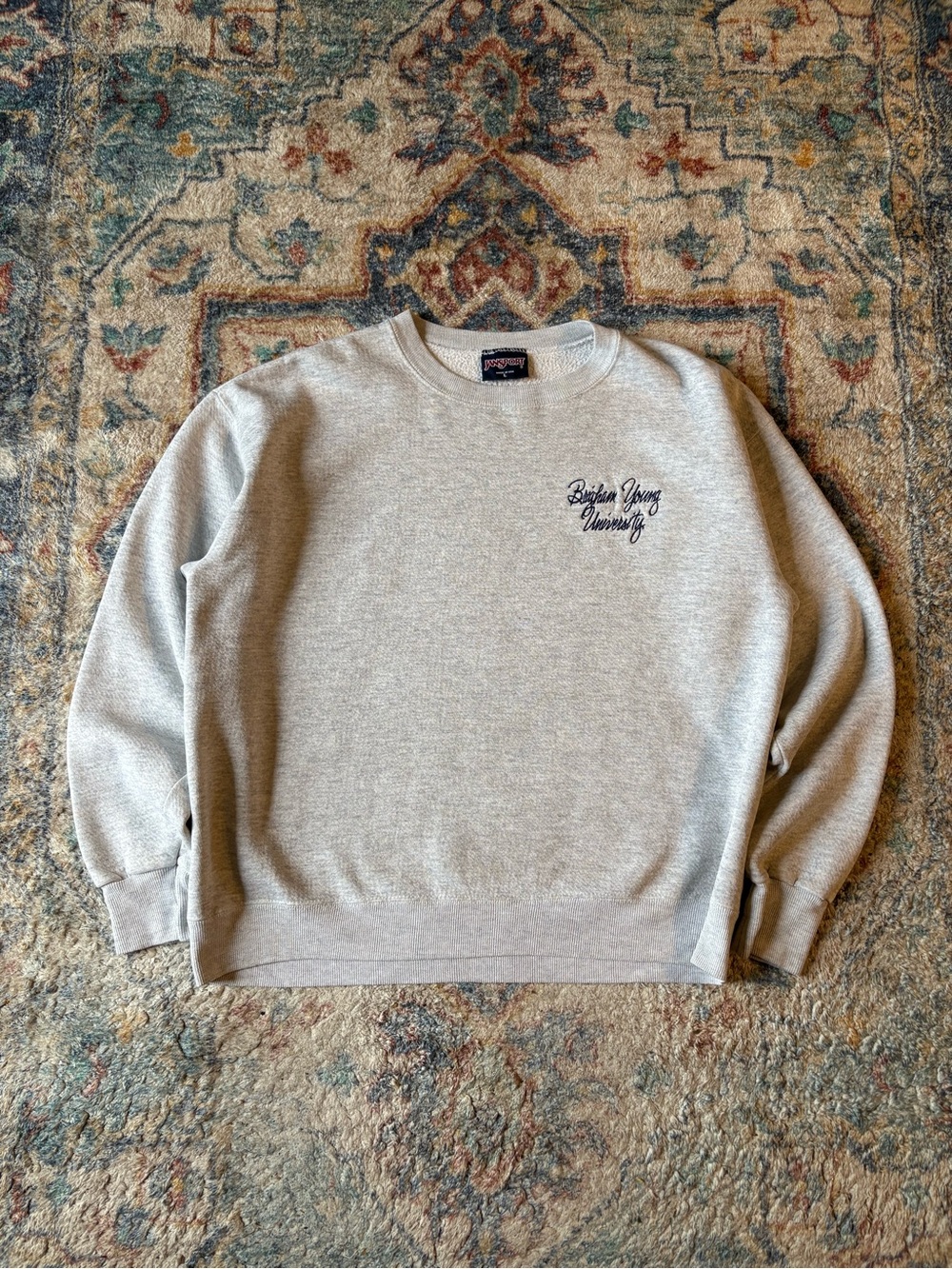 Vintage Brigham Young Cougars Script Spellout Crewneck Large
